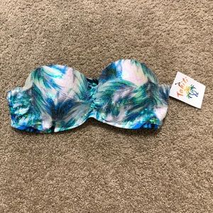 Strapless sequin bikini top